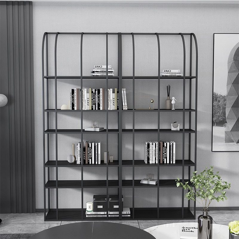 Modern minimalist wrought iron bookshelf living room creative display rack multi-layer floor shelf partition partition shelf customized