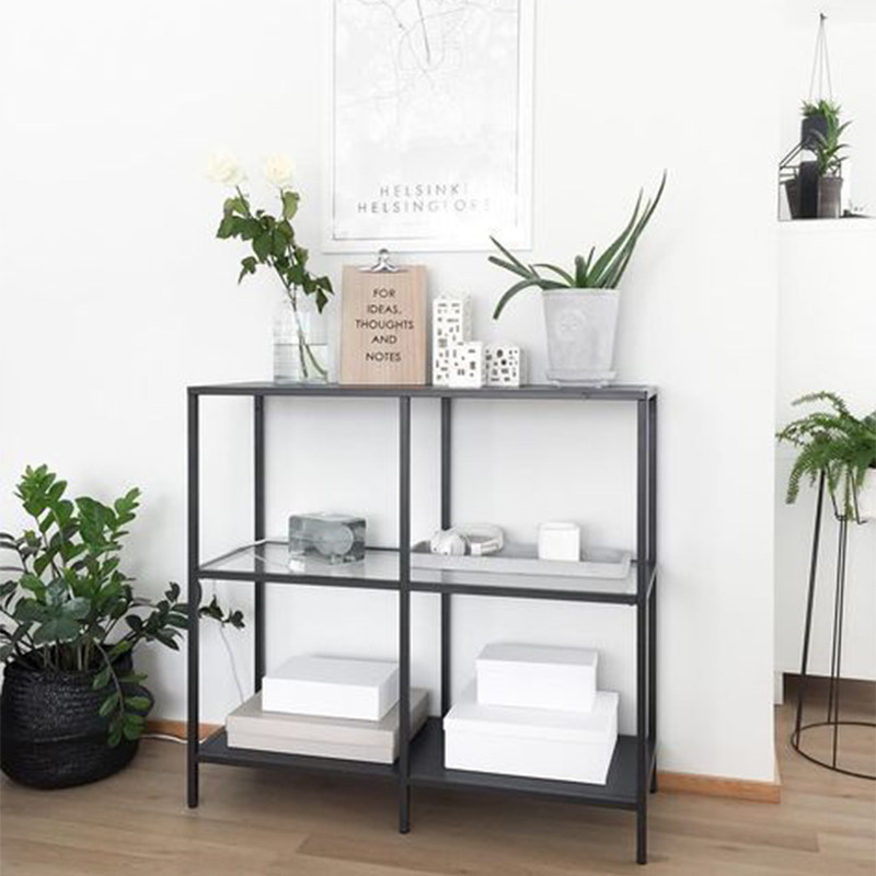 Nordic living room decorative shelf modern minimalist corner rack multi-layer wrought iron bookshelf creative lattice porch rack