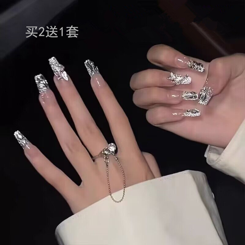 Autumn and Winter New Fake Nail Patches, Finished Products with a High-End Feel, Sparkling Diamond Nail Patches, Removable Wearable Nails, Butterfly Nail Art Autumn and Winter New Fake Nail Patches, Finished Products with a High-End Feel, Sparkling Diamond Nail Patches, Removable Wearable Nails, Butterfly Nail Art