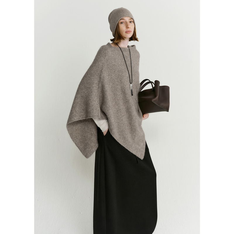 Amyy Studios Heavyweight Yak/Alpaca/Wool Blend Floral Yarn Warm and Cozy Cape Shawl