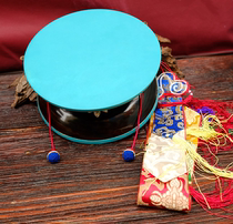 Nepalese exquisite handmade mulberry wood sheepskin Dharma drum broken Dharma drum Gusari Tantric instrument delivery drum set and drum flag