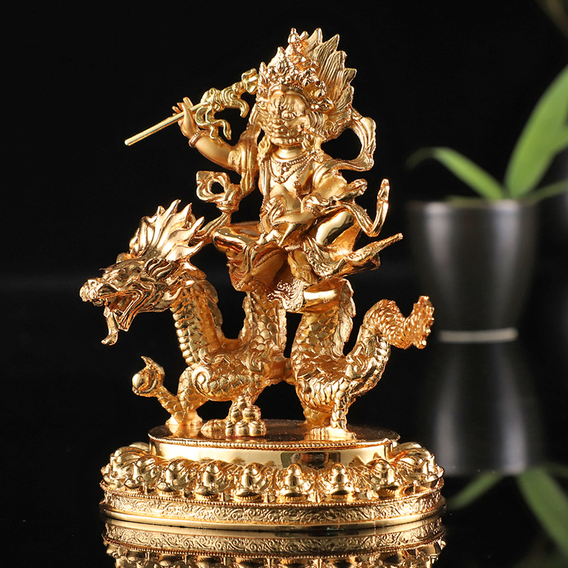 The Chaidang Chen's Residence The White Chaeity Statue of the Buddha Tibetan Buddhism Buddhist Mythological God White Chaeity Alloy electrogold-plated craftsmanship