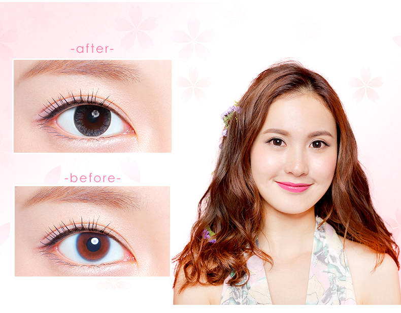 Haiyan En kính vô hình màu Peach Blossom Hiển thị kính áp tròng đường kính nhỏ mơ mộng Xiangxi nửa năm ném 1 mảnh - Kính đeo mắt kính kính gentle monster south side