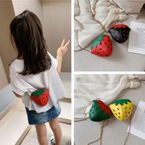 Children's bag girl girl princess shoulder messenger bag 2021 new strawberry coin purse cute accessories