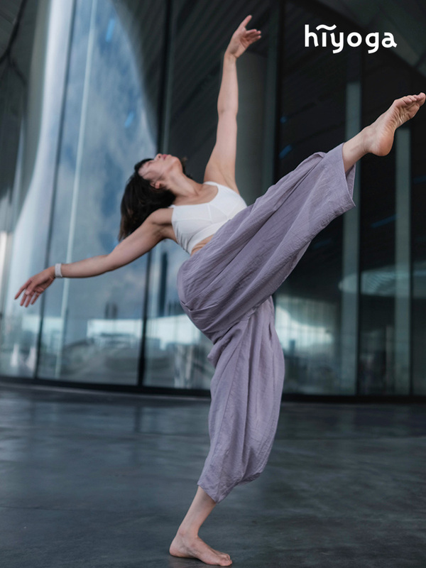 Hiyoga Air Pants Loose Yoga Pants Inner Wear Summer Thin Style Outer Wear Purple Jogger Lantern Pants Casual Drape