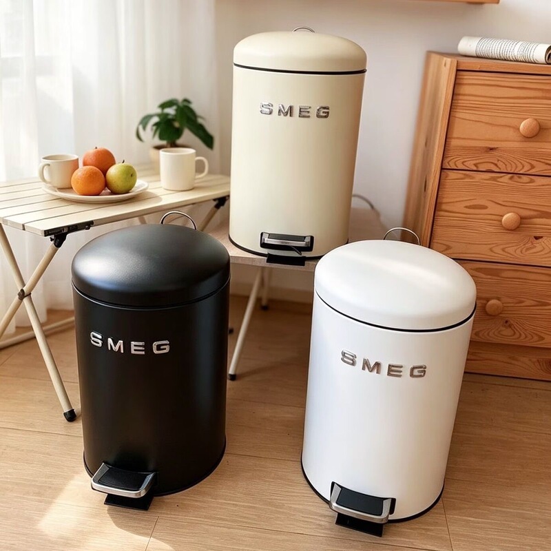 Smaig Simple ins Style Trash Can Home Stainless Steel 12L Large Capacity Foot Pedal Trash Can with Lid Smaig Simple ins Style Trash Can Home Stainless Steel 12L Large Capacity Foot Pedal Trash Can with Lid