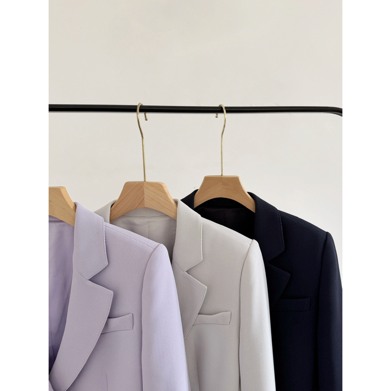 Italian Luxury Brand Spring/Summer Elegant Commuter Style Asymmetrical Lapel Tailored Waist-Slimming Thin Shoulder Pad Blazer for Women