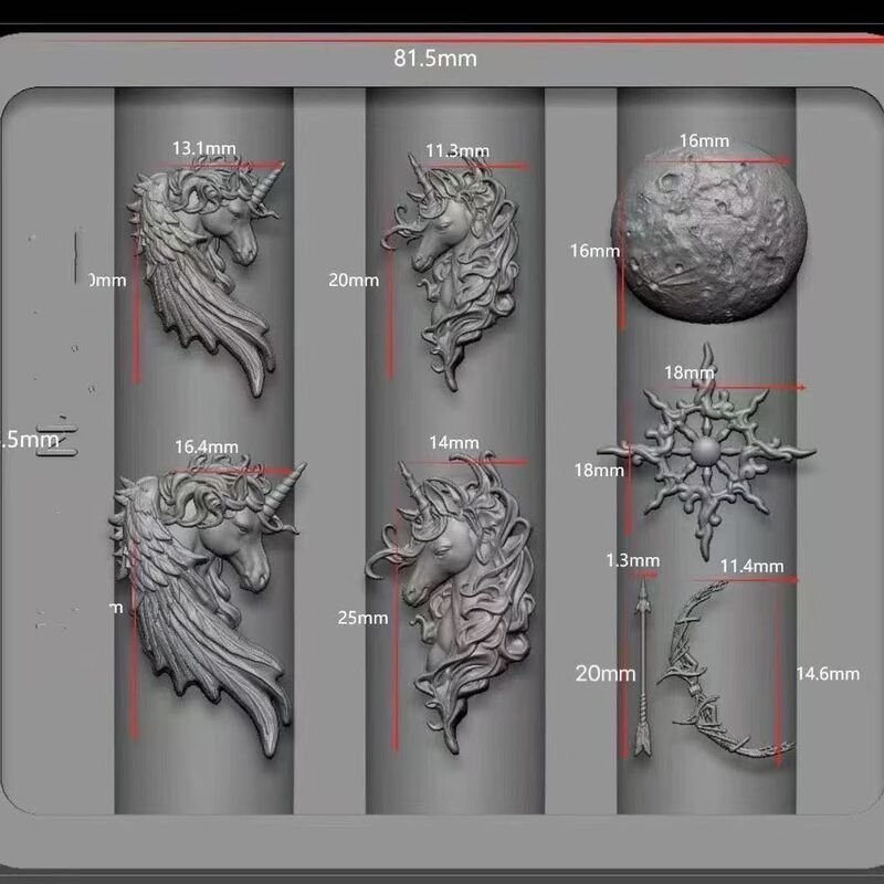 New Chinese Style Nail Art Mold, High Transparency, Dreamy Unicorn, Creative DIY Carving Nail Decoration, Handmade Silicone