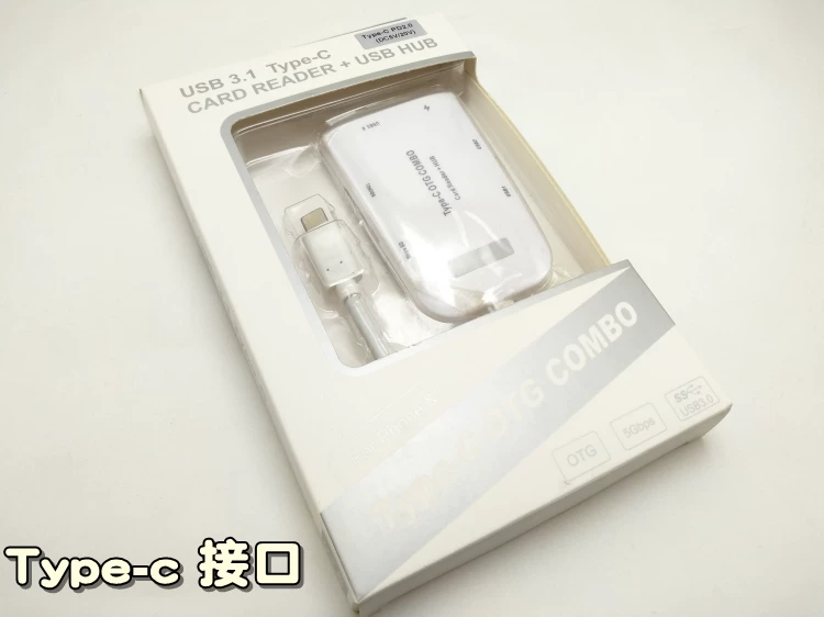 Хаб Type-C Расширение Hirror High Speed 3.0 USB OTG Считыватель карт TF SD питание