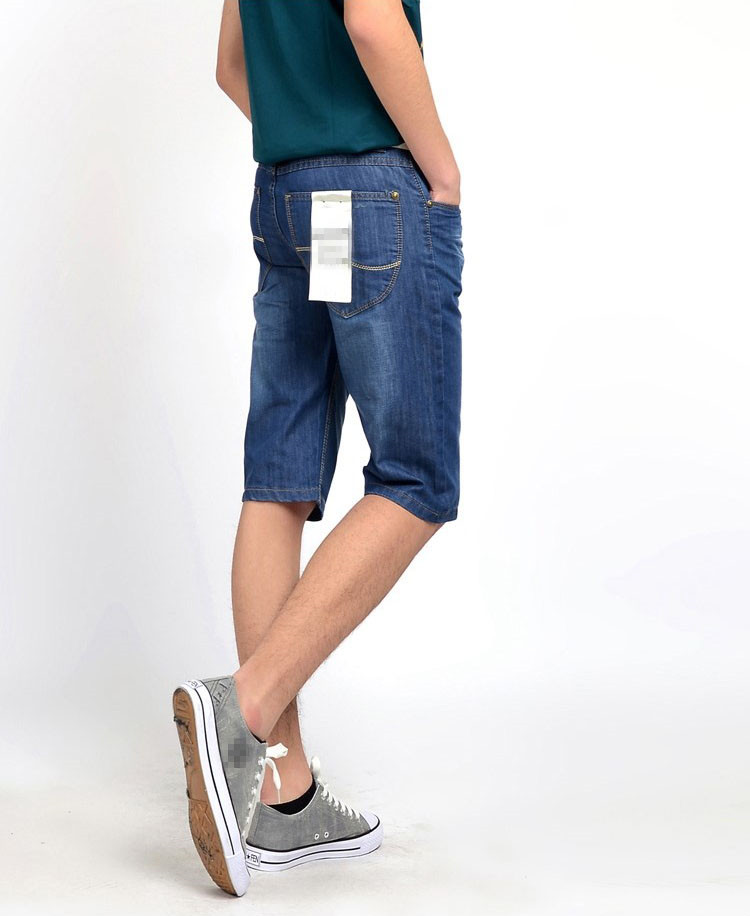 Mua một tặng một mùa hè mỏng denim quần short nam trung niên cha đẻ của thương mại thứ năm trong bảy nửa chiều dài quần nửa lỏng lẻo