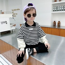 Boys autumn clothing 2022 new suit handsome great childrens spring and autumn season streaks of two sets of movement Korean version tide