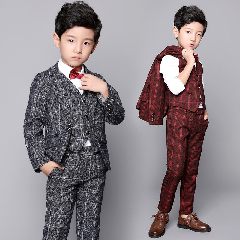 Children's suit Boys British wind show clothes flower dress new spring and autumn children's suit three pieces