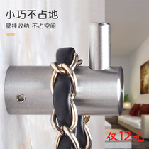 304 stainless steel fitting room perforated adhesive hook wall fixed heavy coat hook kitchen load-bearing single hook hanger