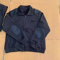 Winter velvet winter fitness navy blue long-sleeved physical training suit for men dark green plus velvet to keep warm