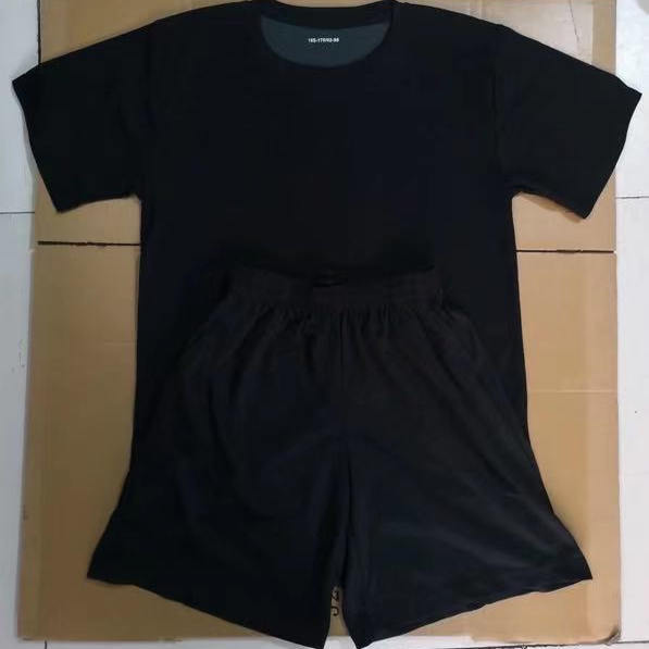 Pure Black Jihua Physical Training Suit Black Crew Neck Shirt Short-Sleeved T-Shirt Quick-Drying and Breathable Pure Black Jihua Physical Training Suit Black Crew Neck Shirt Short-Sleeved T-Shirt Quick-Drying and Breathable