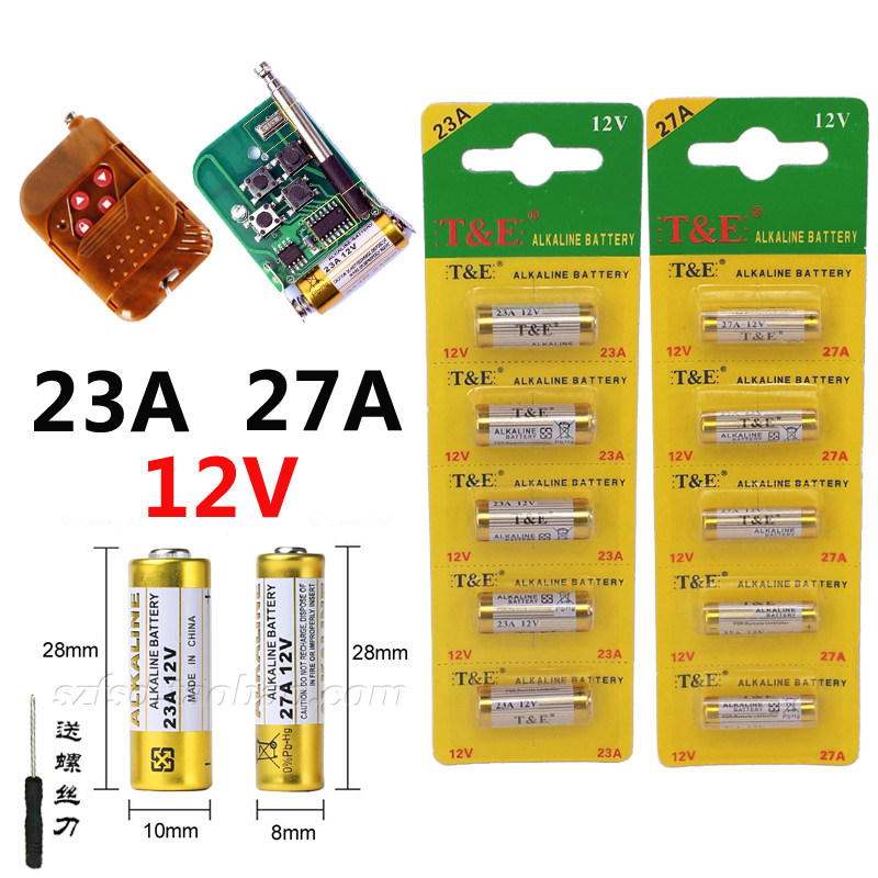 23A12V shutter door gate L1028 flasher 27A doorbell chandelier L828 electric car remote control battery
