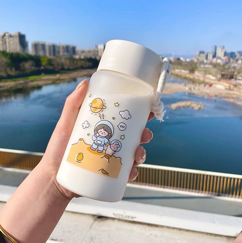 Frosted plastic water cup ins student Korean version cute high value men and women portable portable portable household cup large capacity