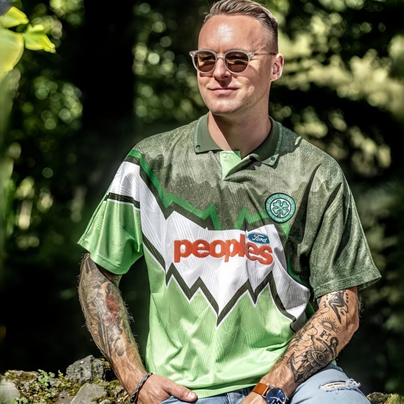 Celtic Retro Style Jersey, Fashionable Niche Blokecore Everyday Wear, Jersey Sports Polo Shirt