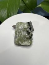 Lantian Jade Ice Ink Jade Fish Playing in Lotus Pond Square Pendant