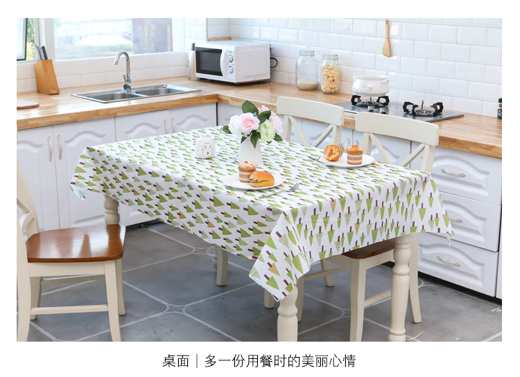 Khăn trải bàn Bắc Âu không thấm nước chống vảy dầu không dùng một lần ins gió nhựa bàn vải vải và vải lanh nhỏ bàn cà phê tươi mat khăn trải bàn học caro