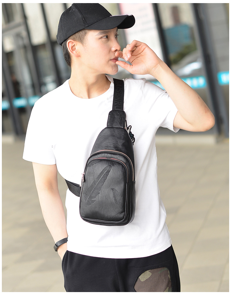 2018 mới túi ngực nam túi đeo vai nam túi xách nam túi da mềm Túi Messenger thời trang giản dị túi nhỏ ba lô túi hiệu