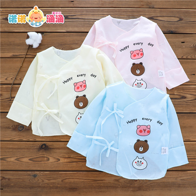 Newborn baby clothes summer thin newborn cotton boneless half-back clothes 0-3 newborn summer monk clothes