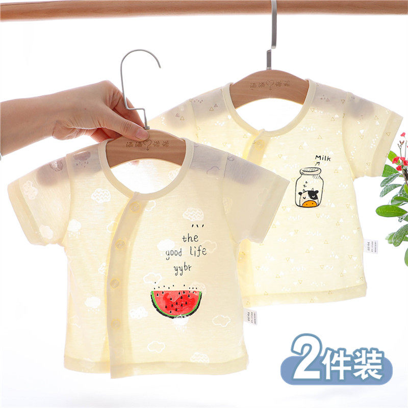 Newborn Baby Boy Short Sleeve Blouse Summer Pure Cotton Baby Boy Half Sleeve T-shirt Woman Cardiovert Summer Thin a classy summer dress