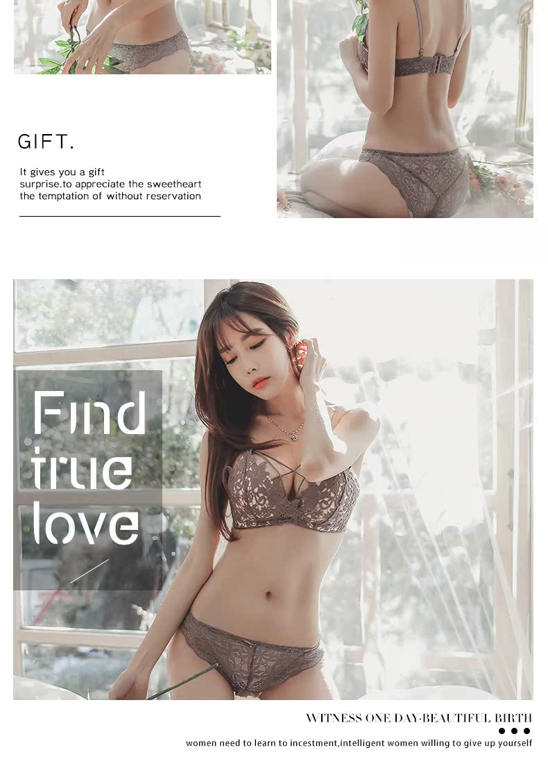 Mùa hè thân mật mẫu siêu mỏng không có áo ngực thép chéo đồ lót gợi cảm nhận được bên sữa tụ bên mà không có áo ngực triumph đồ lót