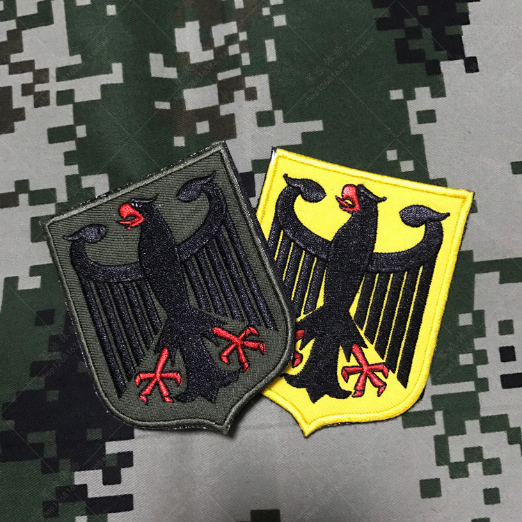GERMAN EAGLE Federal Eagle Shield World War II German Eagle Shield Embroidery Magic Sticker Arm Badge Morale Badge