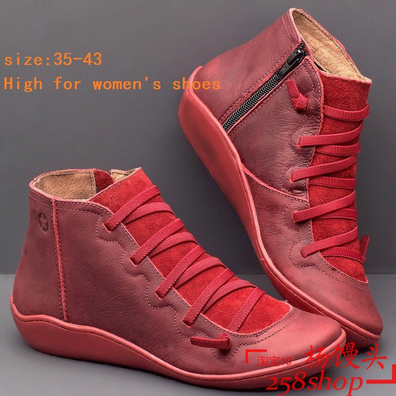 PLUS SIZE WOMEN MARTIN BOOTS PU LEATHER SHOES BIG SIZE WOMEN BOOTS SHOES 41 43