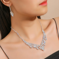 Dress Necklace Earring Set Full Diamond Jewelry Accessories