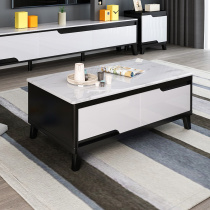 Tempered glass coffee table TV cabinet combination modern simple marble living room furniture Nordic small apartment set