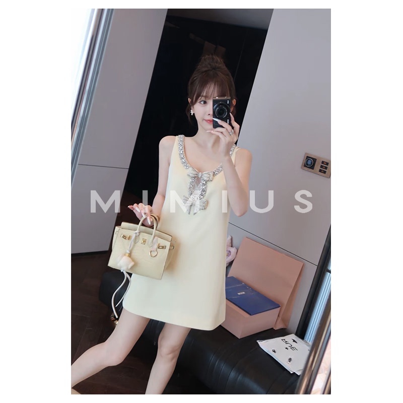 Youluolu Unique and Stunning Non-Repetitive Design Beaded Bowknot Strap Dress for Women Summer A-Line Sleeveless Dress Youluolu Unique and Stunning Non-Repetitive Design Beaded Bowknot Strap Dress for Women Summer A-Line Sleeveless Dress