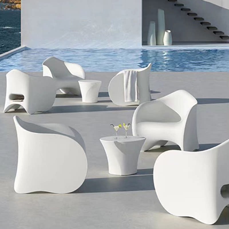 Creative Glass Fiber Outdoor Leisure Chair Modern Anomalous Chair Mall Hotel Sofa Public Rest Area Tea Table Combinations