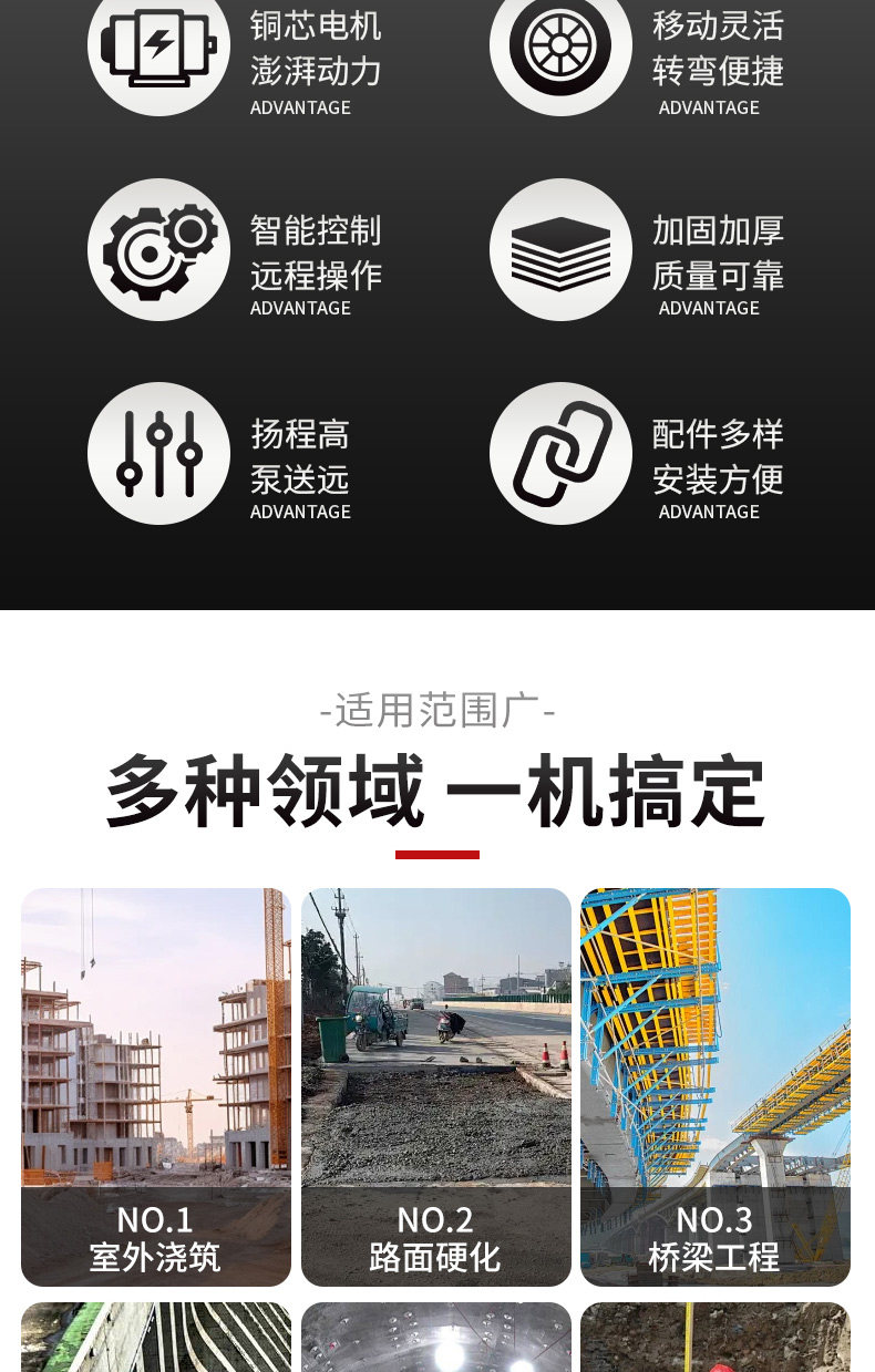 Бетононасос 混凝土输送泵二次构造柱泵上料机小型地泵细石砂浆混凝土泵浇筑泵