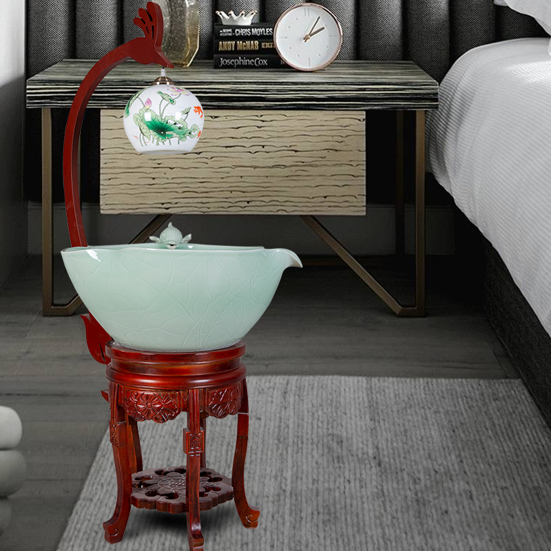 Filter magic carpet new automatic circulation water spray ceramic jade goldfish tank floor decoration living room ornaments