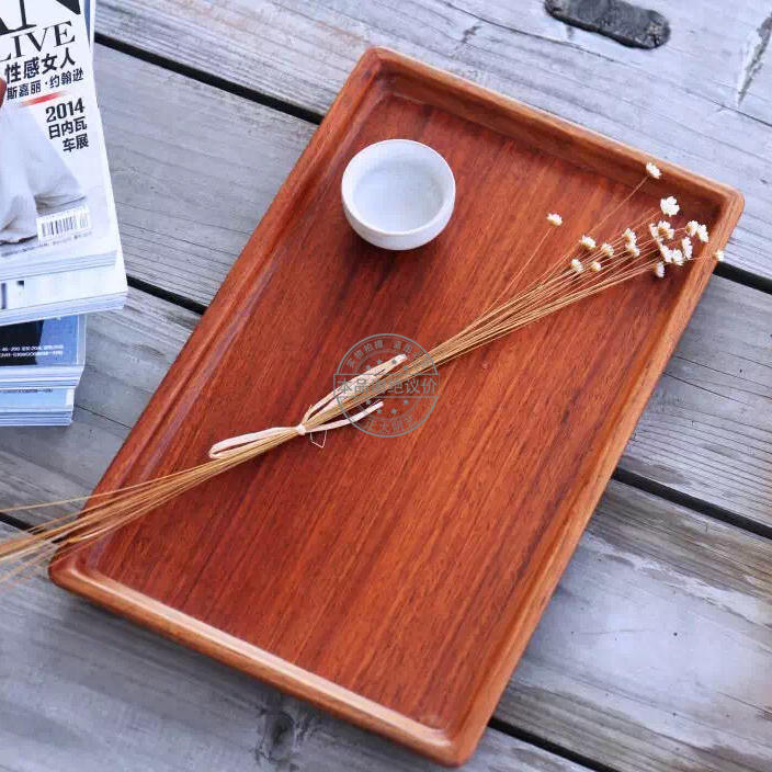 Red wood plate pure natural Myanmar flower pear veneur ring parsley tray nursery tray fruit tray tea tray solid wood pans