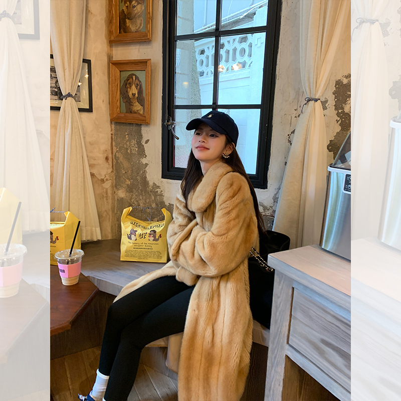 Purple Label Grade Full-Length Mink Fur Coat, Second-Hand, New Long Style Mink Fur