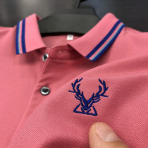 For Mall ~ Mercerized Beads Cotton Short Sleeve T-shirt Male Middle-aged Loose Summer Light Business Casual High-end Polo Shirt