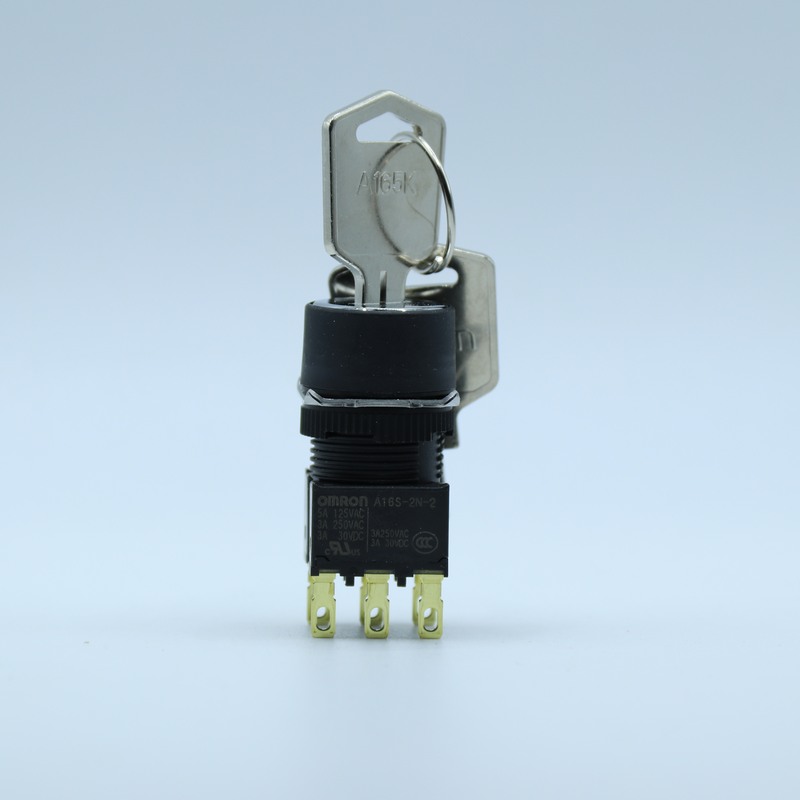 Omron A165K-T2M-2 Circular Key-Operated Selector Rotary Switch A16S-2N-2 1