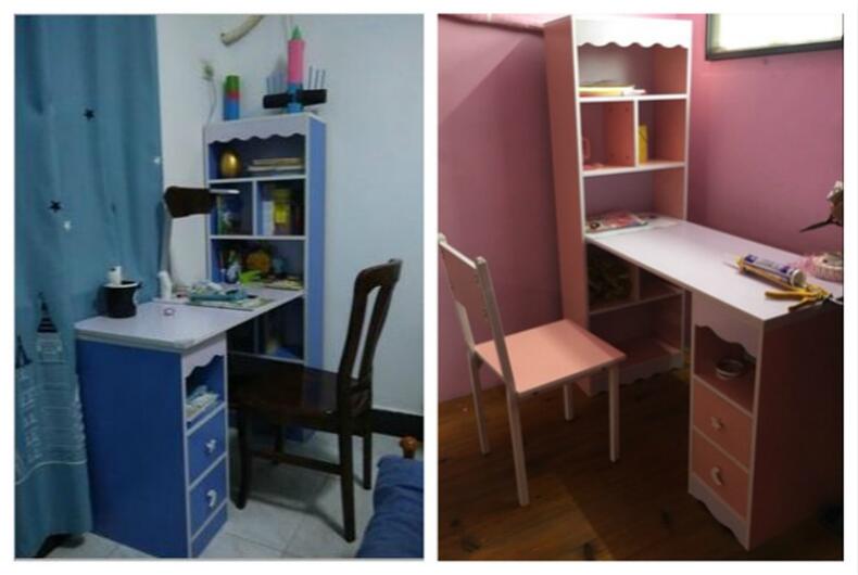 Bàn học trẻ em mới với giá sách viết bàn máy tính bàn đơn giản bàn bàn tủ sách kết hợp bàn học sinh - Bàn bàn để máy tính đẹp
