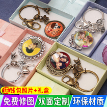 Crystal keychain custom personalized photo custom key chain Photo pendant making diy creative birthday gift