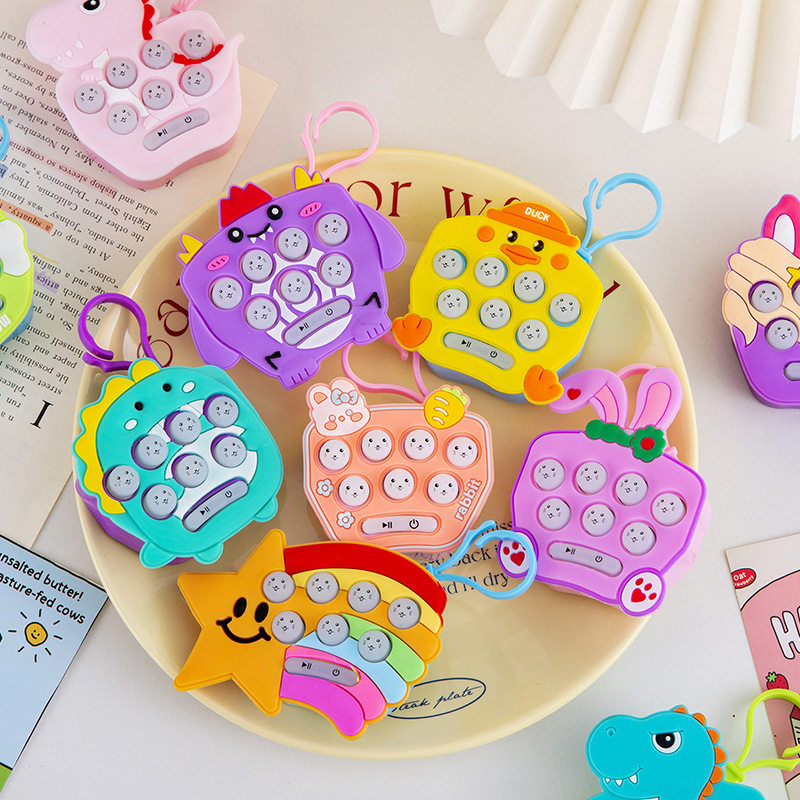 Handheld Whack-A-Mole Cartoon Game Console, Press and Break through Levels, Decompression Fun Keychain, Summer Stall Yiwu Toy