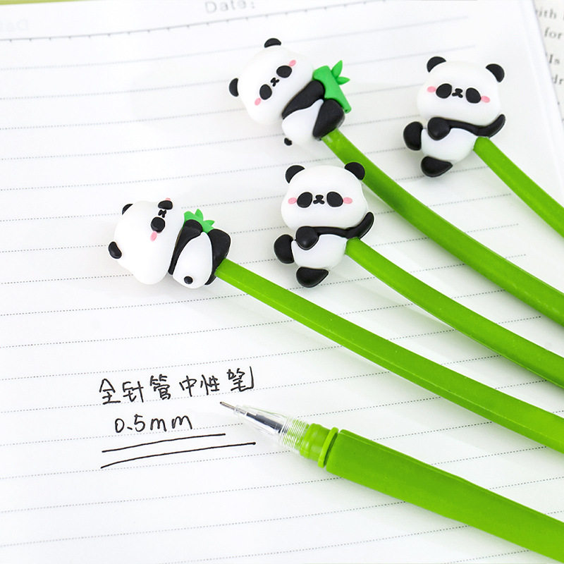 Panda Shake Shape Gel Pen High-Quality Cartoon Black Cute Silicone Signature Pen Children's Prize Small Gift