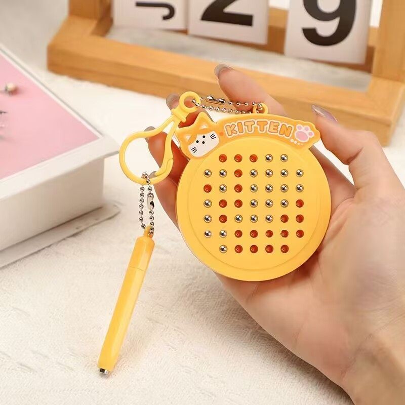 [50 Sets at a Great Wholesale Price]Cat Magnetic Bead Drawing Board Fun Cartoon Toy Keychain Pendant Gift
