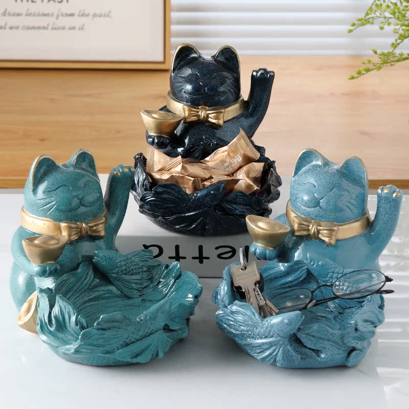 Nordic Merchants Cat Swing Piece Genguan Key Containing Box Living Room Creative Adornment Jo Relocation New Residence Opening Gift