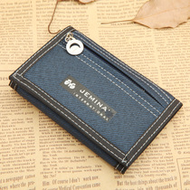 New student wallet male sports outdoor vertical canvas wallet three-fold multi-function wallet anti-theft change card bag