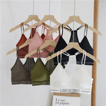 Sports underwear women without steel ring breast wrap chest chest bra small chest gathering Girls High School bra Net Red