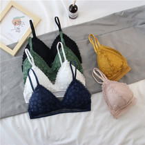 Summer bottoming underwear without steel ring gathering bra thin girl beautiful back sling anti-light lace student chest