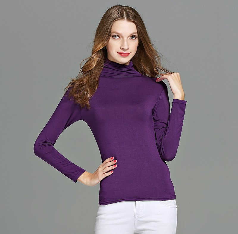 Modal fabric turtleneck bottoming shirt women's long-sleeved bottoming autumn clothes long-sleeved women's T-shirt thin autumn clothes all-match large size